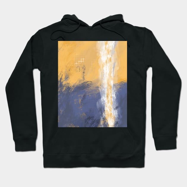 Abstract Art Blue and Gold Hoodie by missdebi27